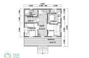 планировка 1 этажа дома 10х7,5 с террасой